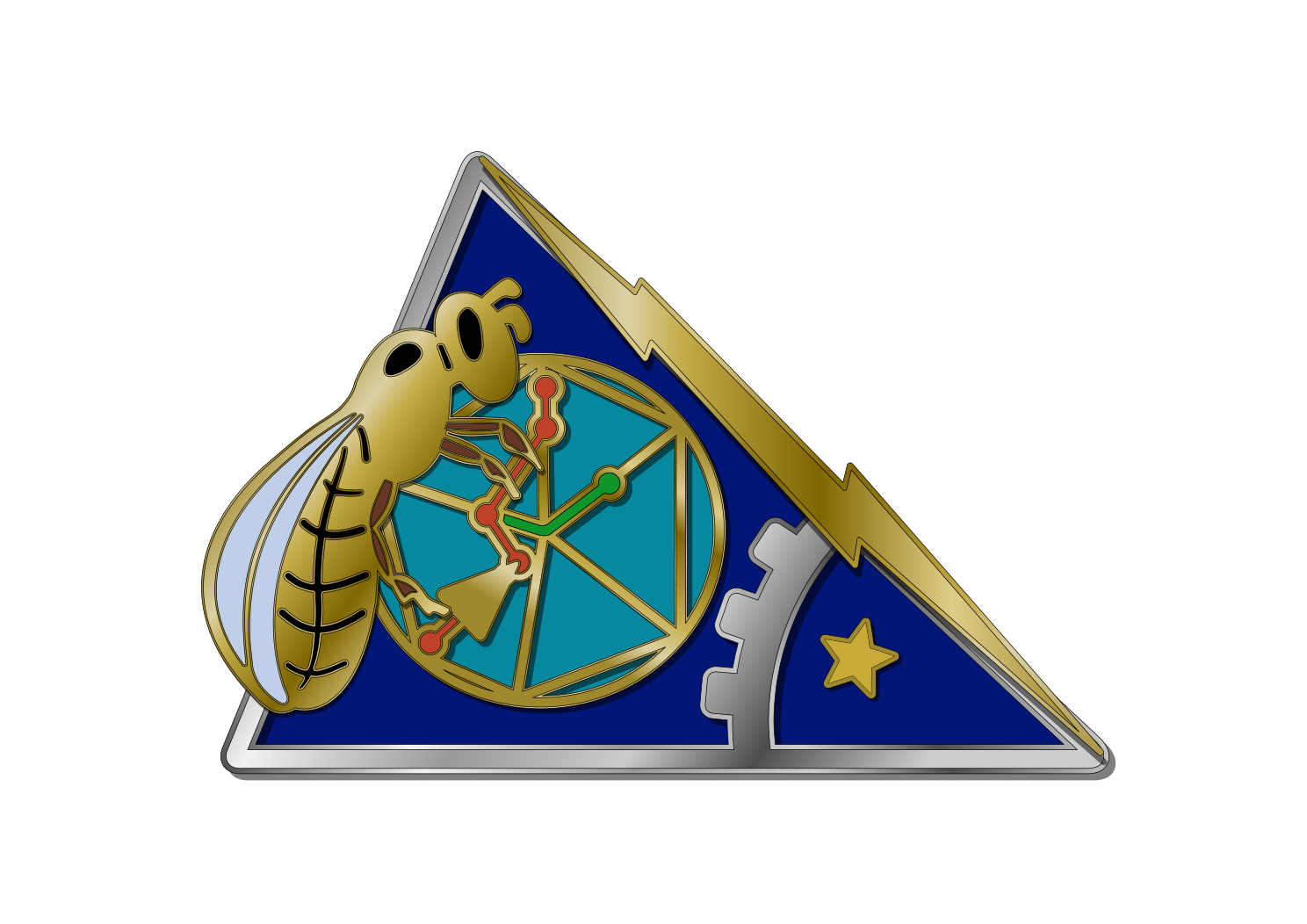 Insigne de l'Escadron des systèmes d’information opérationnels et de cyberdéfense (ESIOC) 62.430.