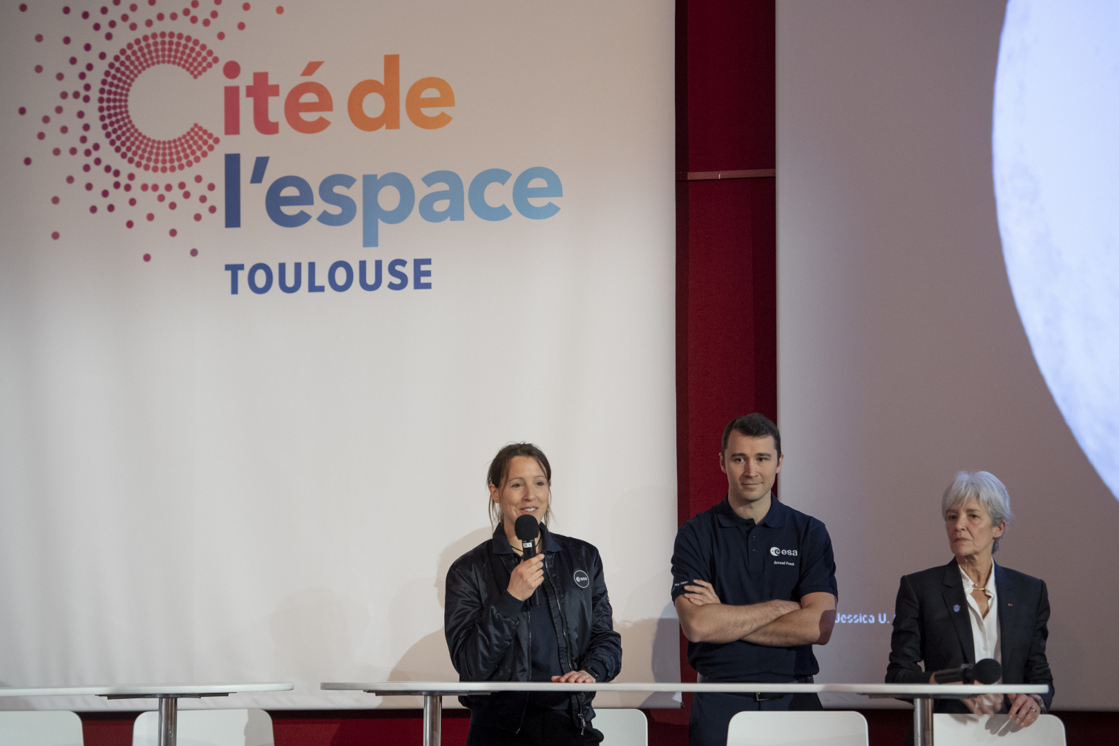Les trois spationautes sont présents à la Cité de l'Espace pour expliquer le projet "Space Elevator"