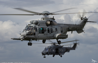 Un Caracal de l'armée de l'Air et de l'Espace ainsi qu'un NH-90 de l'armée de l'air espagnole ont été déployés dans le cadre de l'exercice "Athena 2023"