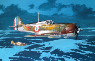 Un avion historique peint par un peintre de l'air et de l'espace