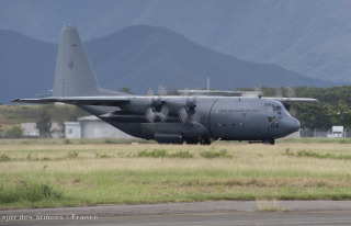 Un avion de transport C130J de l'armée de l'Air néo-zélandaise lors de l'exercice "Croix du Sud 2023"